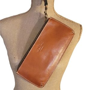 Patricia Nash Croce Tan Leather Wristlet